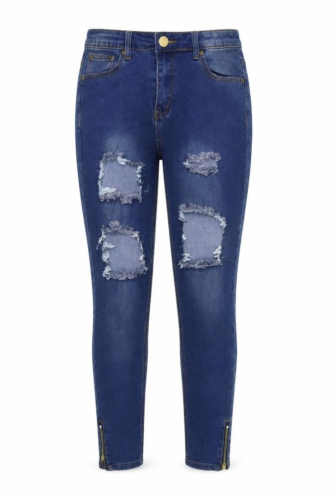 Womens UK Size 10 PRETTYLITTLETHING Regular Fit Skinny Blue Jeans