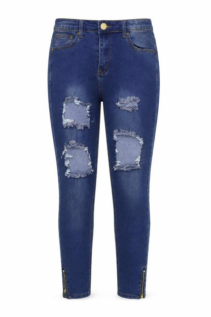 Womens UK Size 10 PRETTYLITTLETHING Regular Fit Skinny Blue Jeans