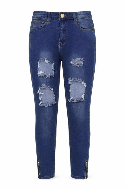 Womens UK Size 10 PRETTYLITTLETHING Regular Fit Skinny Blue Jeans