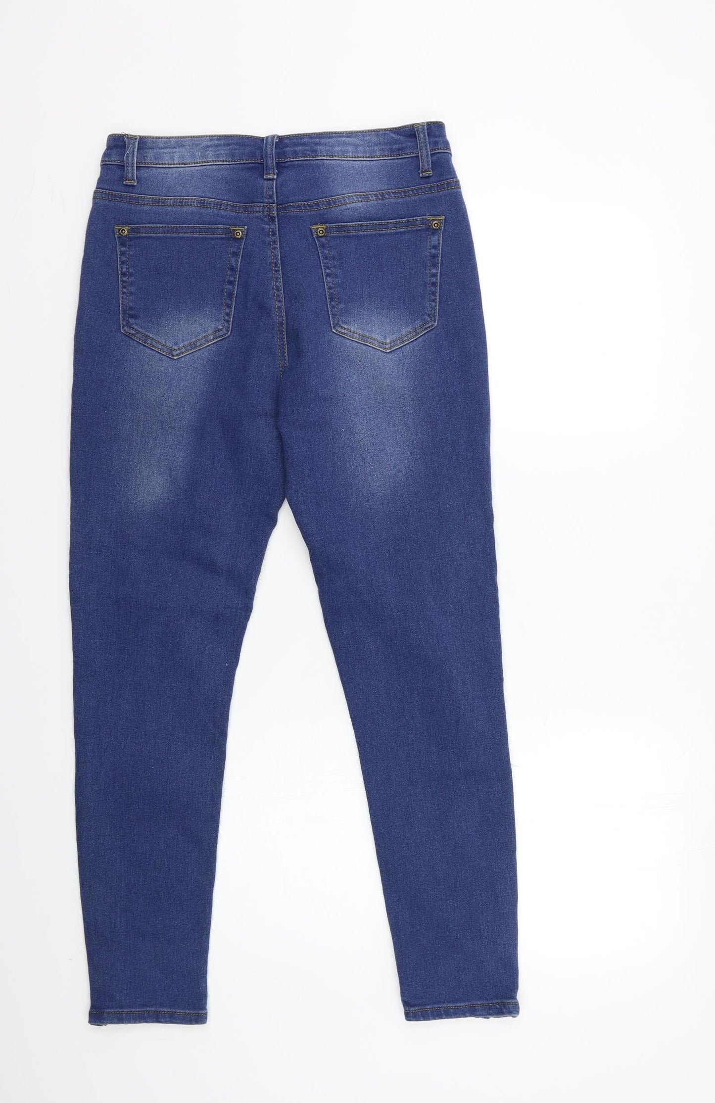 PRETTYLITTLETHING Womens Blue  Denim Skinny Jeans Size 10 L26 in