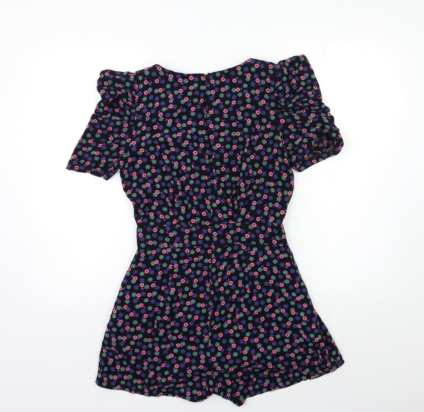 Angeleye Womens Black Floral  Playsuit One-Piece Size S