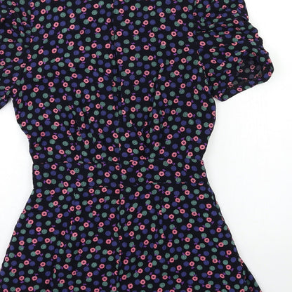 Angeleye Womens Black Floral  Playsuit One-Piece Size S