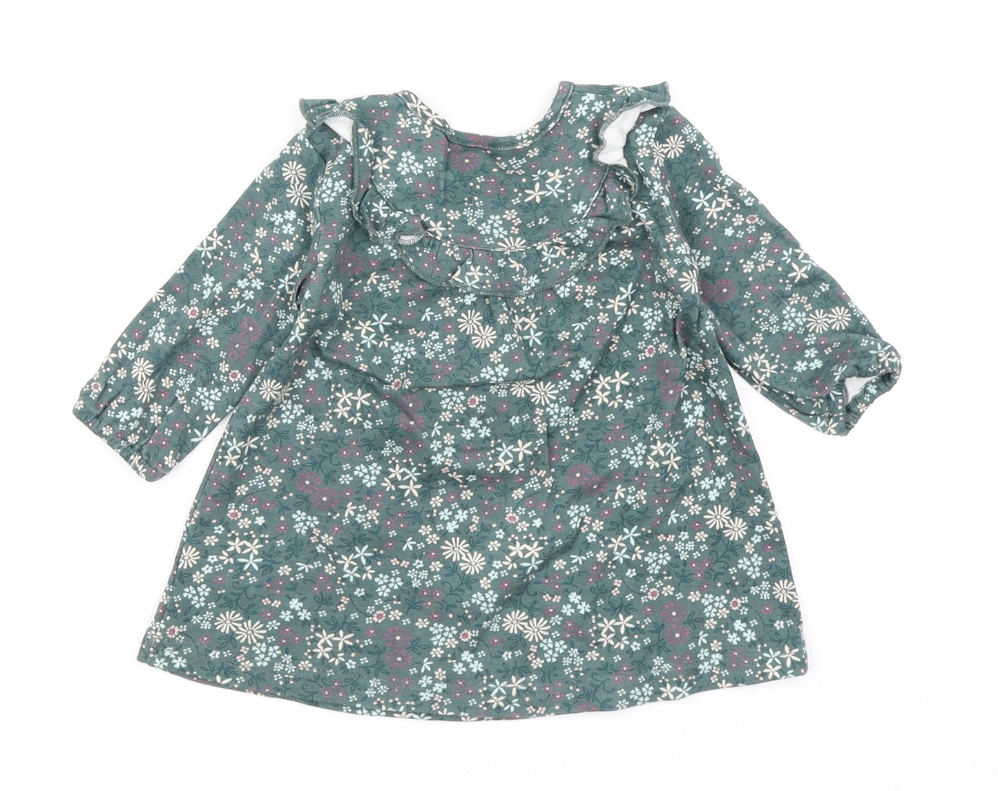 George Girls Green Floral  A-Line  Size 3-6 Months