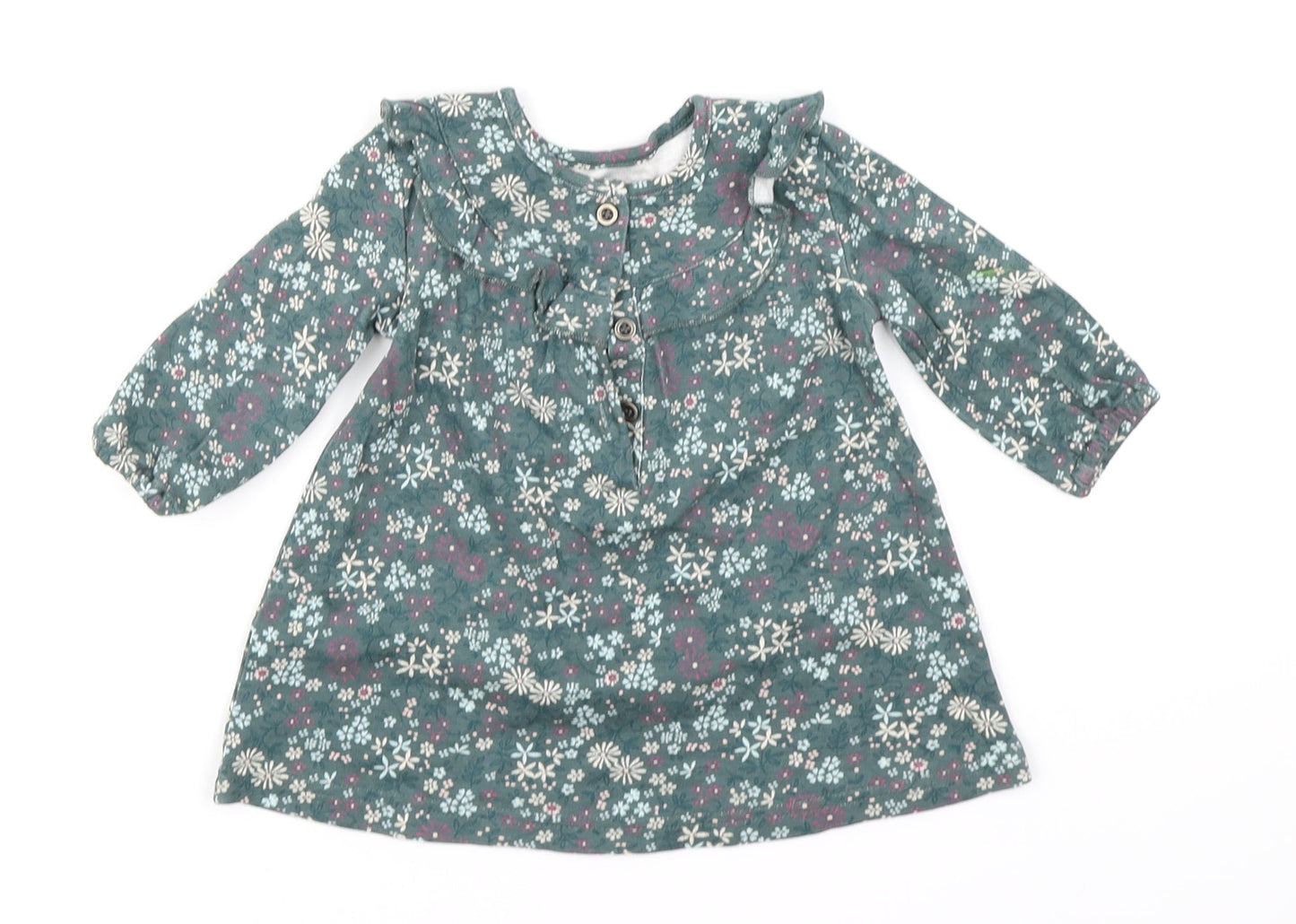 George Girls Green Floral  A-Line  Size 3-6 Months