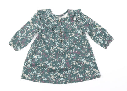George Girls Green Floral  A-Line  Size 3-6 Months