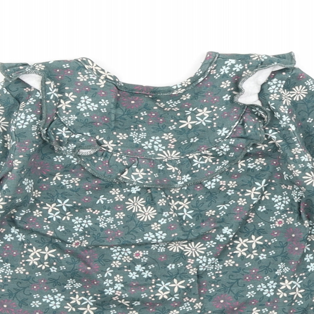 George Girls Green Floral  A-Line  Size 3-6 Months