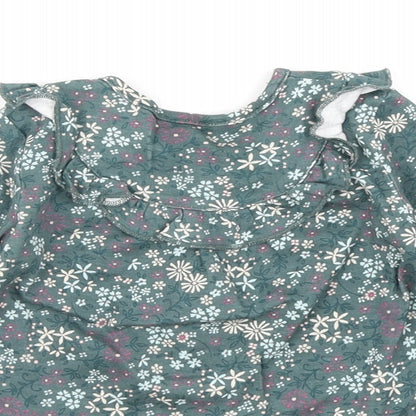 George Girls Green Floral  A-Line  Size 3-6 Months