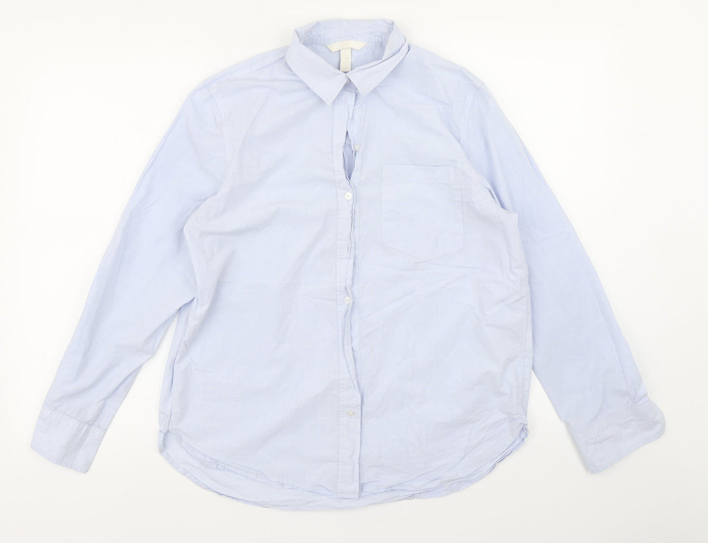 Mens UK Size S H&M Blue  Button-Up Long Sleeve Casual Shirt