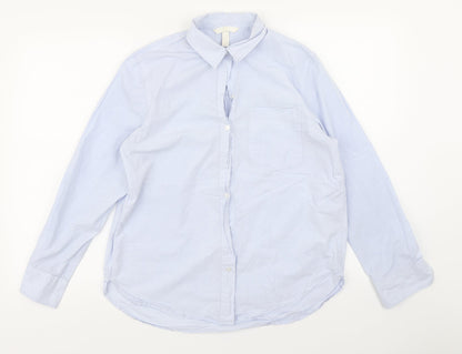 Mens UK Size S H&M Blue  Button-Up Long Sleeve Casual Shirt