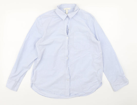Mens UK Size S H&M Blue  Button-Up Long Sleeve Casual Shirt