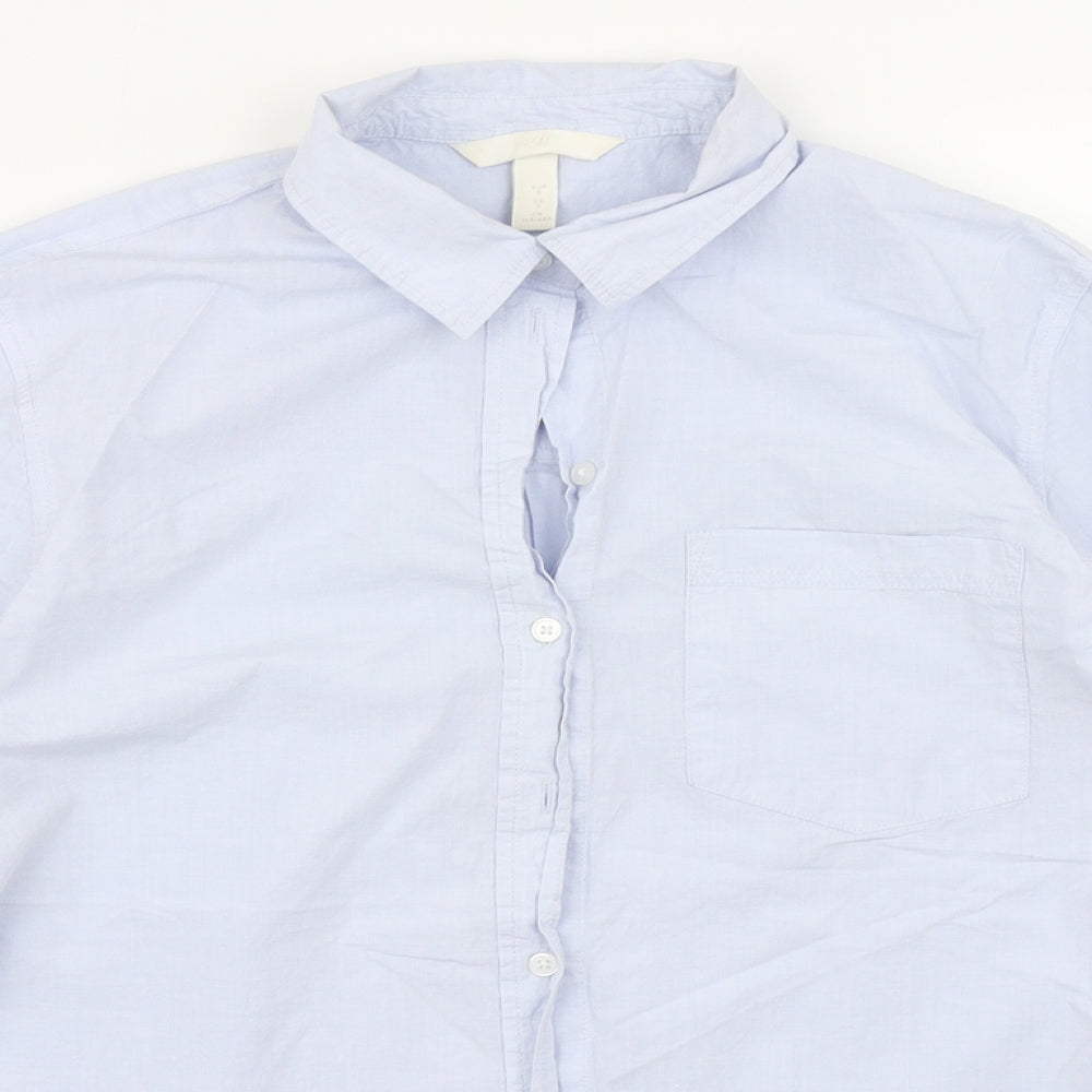Mens UK Size S H&M Blue  Button-Up Long Sleeve Casual Shirt