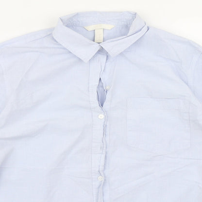 Mens UK Size S H&M Blue  Button-Up Long Sleeve Casual Shirt
