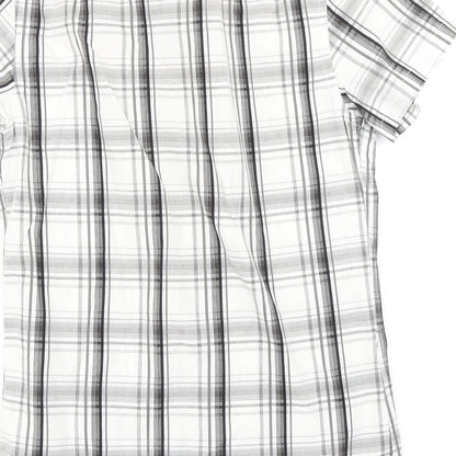 Urban Spirit Mens White Plaid   Button-Up Size S