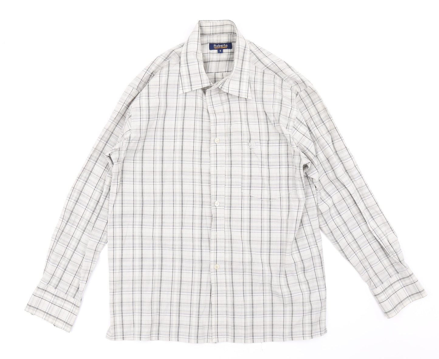 Roberto Mens Beige Plaid   Button-Up Size S