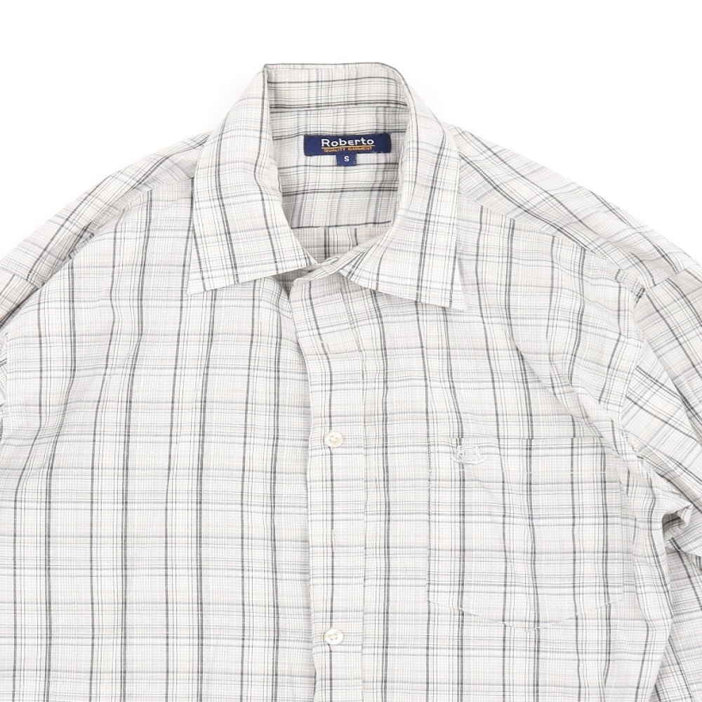 Roberto Mens Beige Plaid   Button-Up Size S