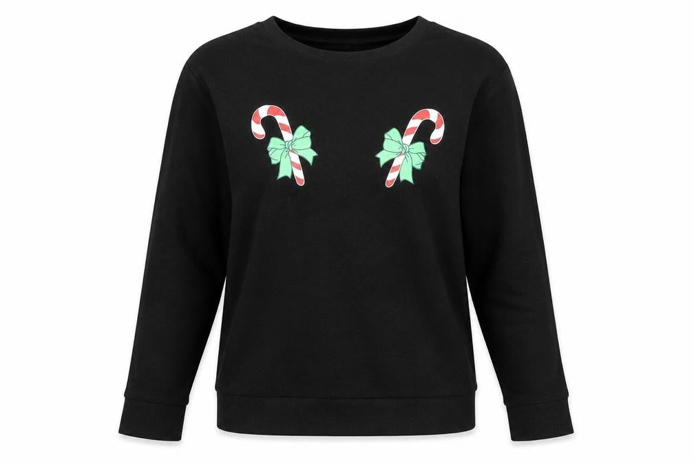 Womens UK Size XS Divided Black Pullover Sweatshirt