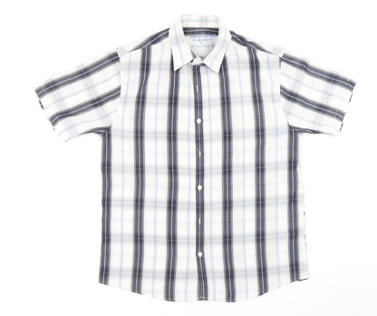 Urban Spirit Mens Blue Plaid   Button-Up Size M