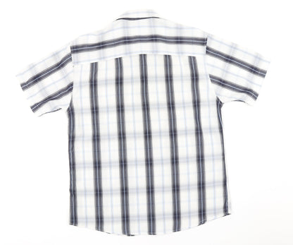 Urban Spirit Mens Blue Plaid   Button-Up Size M