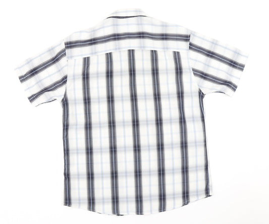 Urban Spirit Mens Blue Plaid   Button-Up Size M