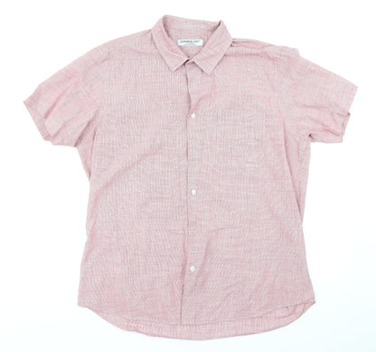 Mens UK Size XL Cedar Wood State Red  Button-Up Short Sleeve Casual Shirt