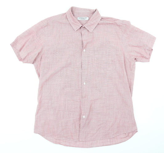 Mens UK Size XL Cedar Wood State Red  Button-Up Short Sleeve Casual Shirt