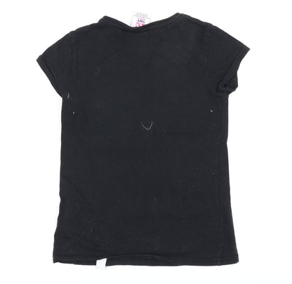 Miss E-vie Girls Black   Basic T-Shirt Size 9-10 Years