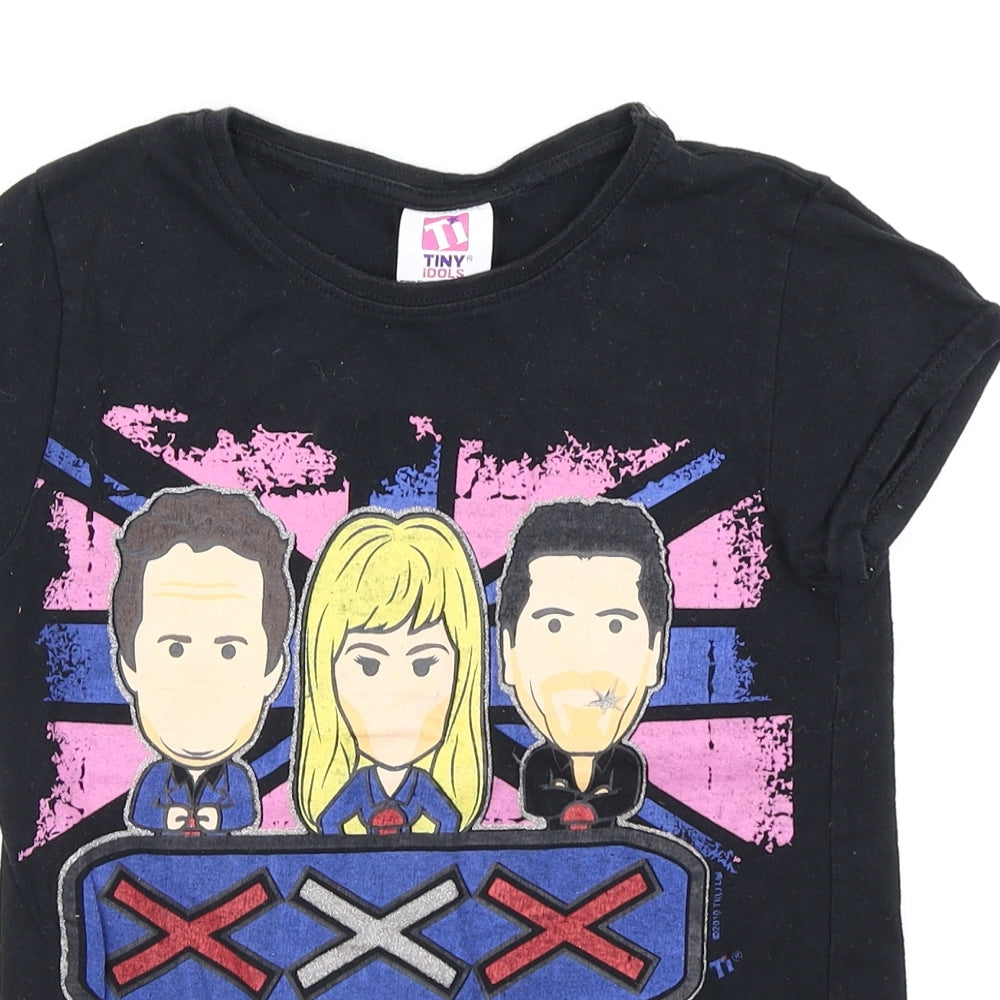 Miss E-vie Girls Black   Basic T-Shirt Size 9-10 Years