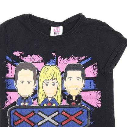 Miss E-vie Girls Black   Basic T-Shirt Size 9-10 Years