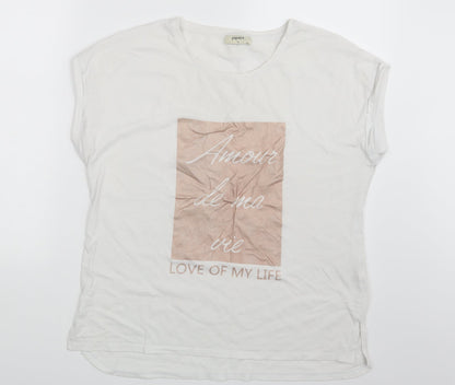 Papaya Womens White   Basic T-Shirt Size 12  - Love of my LIfe