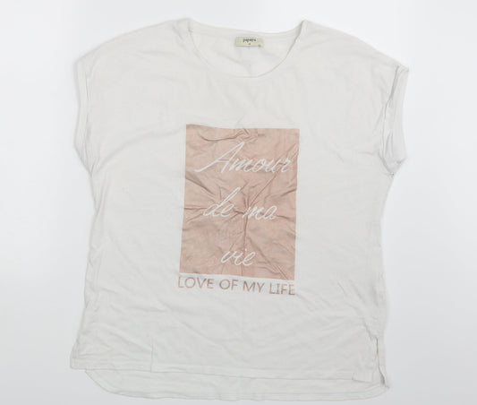 Papaya Womens White   Basic T-Shirt Size 12  - Love of my LIfe