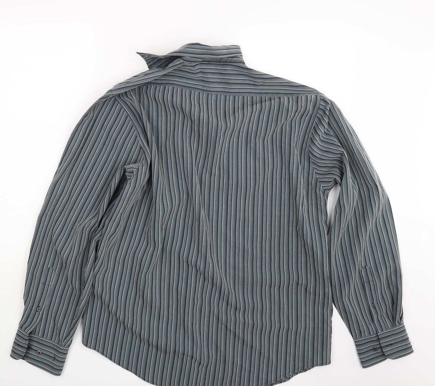 Sonett Mens Grey Striped   Button-Up Size XL