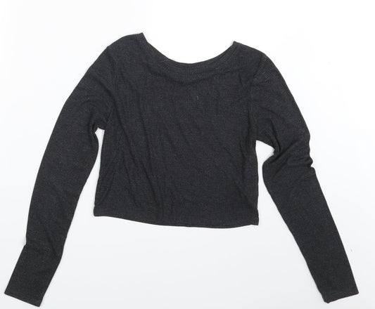 Womens UK Size 10 Topshop Grey Pullover Jumper