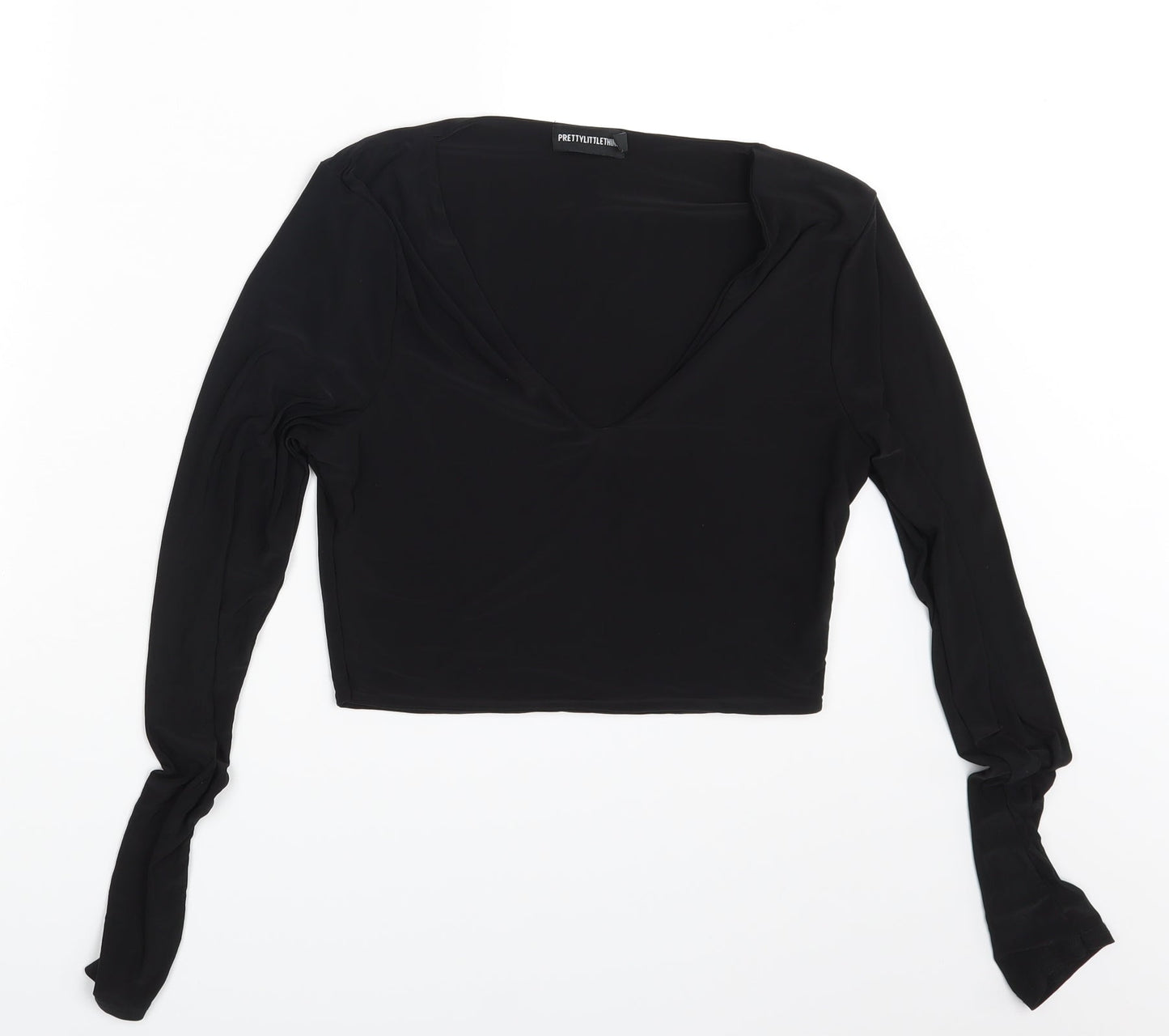 PRETTYLITTLETHING Womens Black   Basic Blouse Size 12