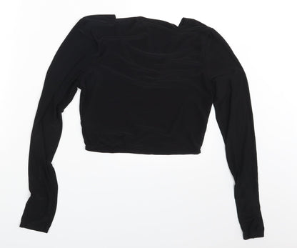 PRETTYLITTLETHING Womens Black   Basic Blouse Size 12
