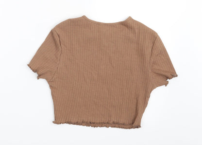 SHEIN  Womens Brown   Basic Blouse Size XS