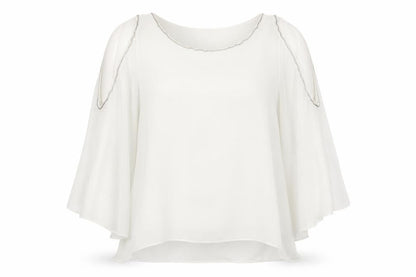 Cherry Koko Womens Ivory   Basic Blouse Size S