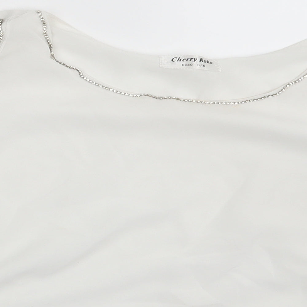 Cherry Koko Womens Ivory   Basic Blouse Size S