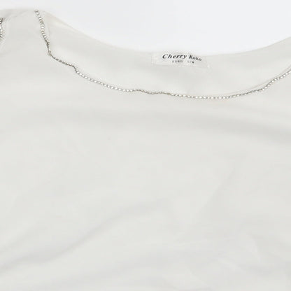 Cherry Koko Womens Ivory   Basic Blouse Size S