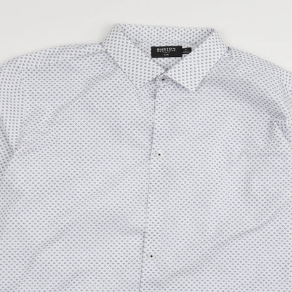 Mens UK Size L burton menswear White  Button-Up Long Sleeve Casual Shirt