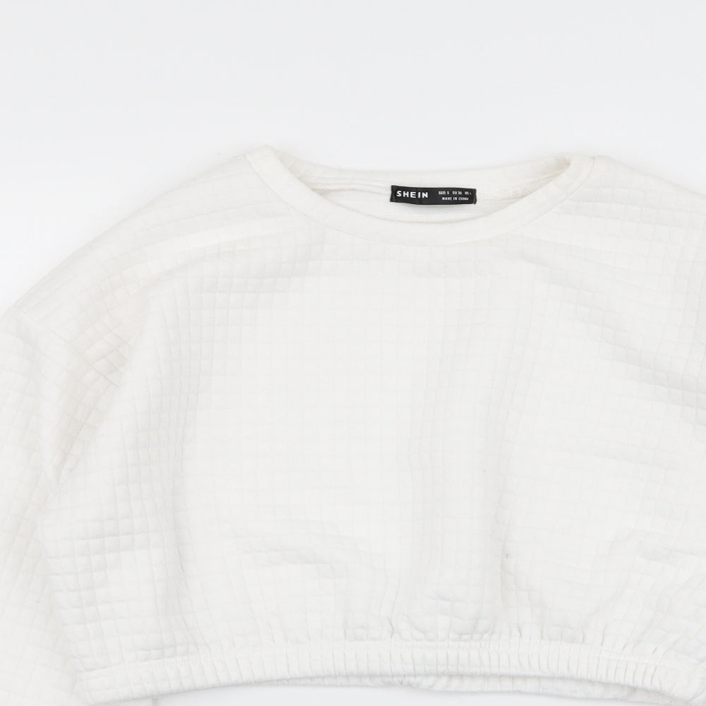SheIn Womens White   Pullover Jumper Size S