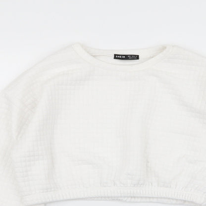 SheIn Womens White   Pullover Jumper Size S