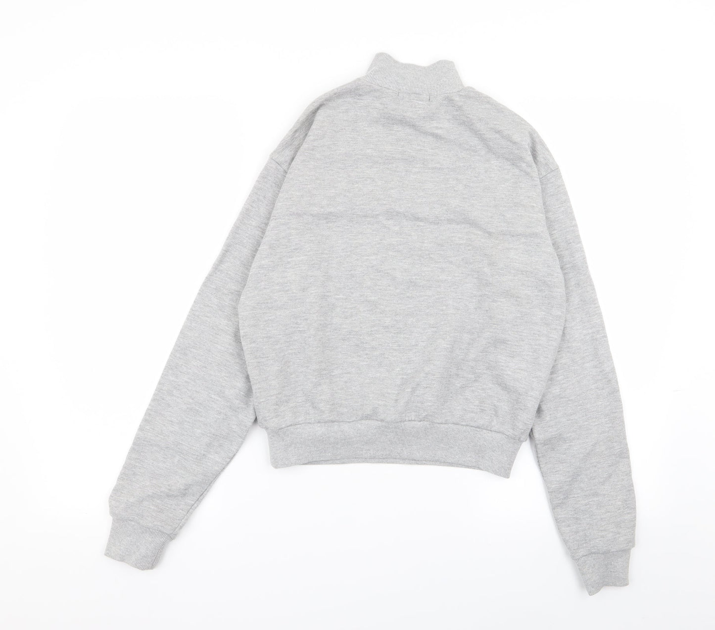 FOREVER 21 Womens Grey Striped  Full Zip Jumper Size S