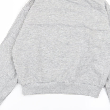 FOREVER 21 Womens Grey Striped  Full Zip Jumper Size S