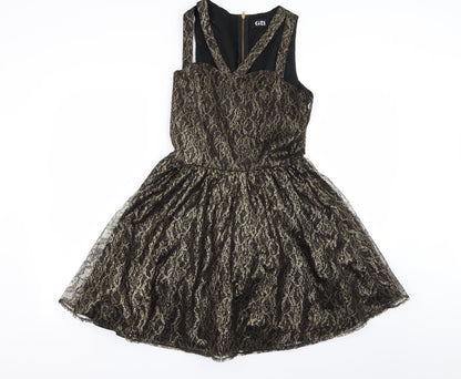 Asda George Womens Multicoloured Geometric  Fit & Flare  Size 8