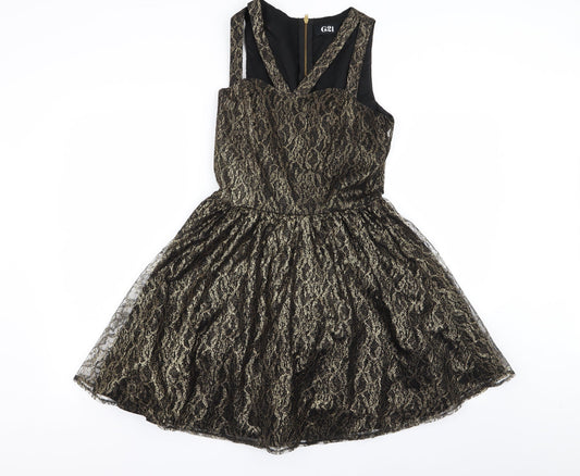 Asda George Womens Multicoloured Geometric  Fit & Flare  Size 8