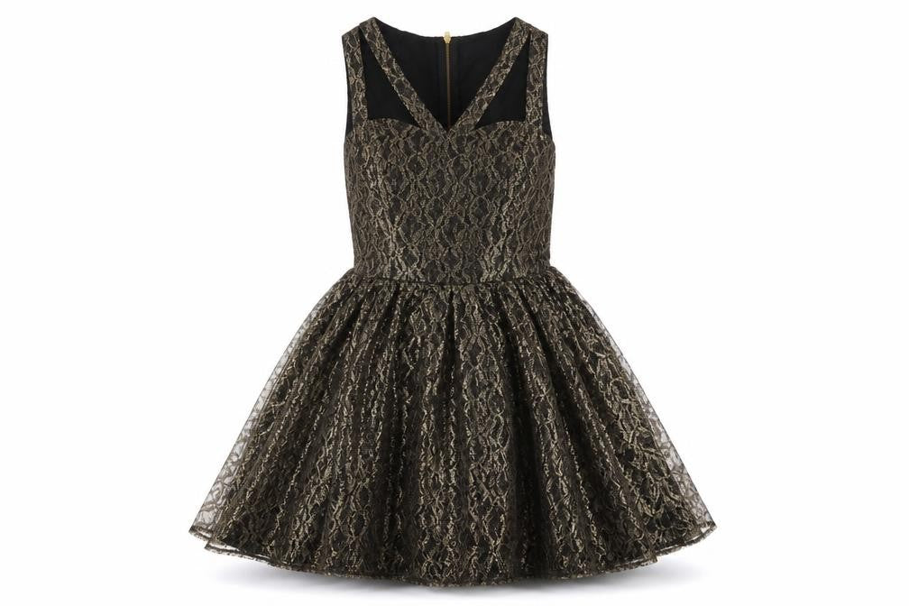 Front view of Asda George women’s multicoloured geometric fit & flare, size UK 8