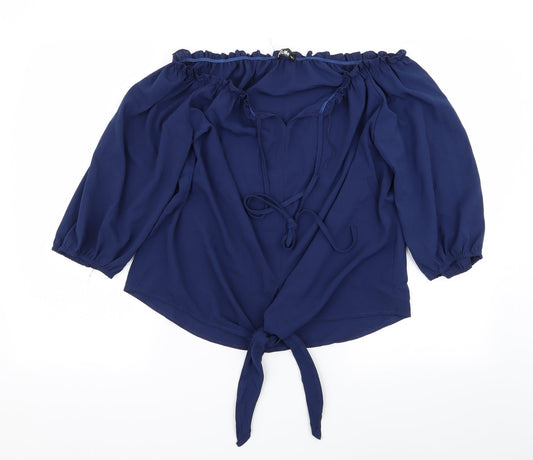 Womens UK Size L chicme Blue Basic Blouse