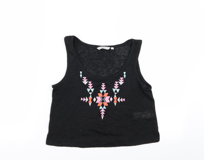 New Look Womens Black Geometric  Basic Tank Size 10