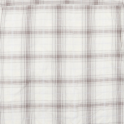 Atlantic Bay Mens Beige Check   Button-Up Size M