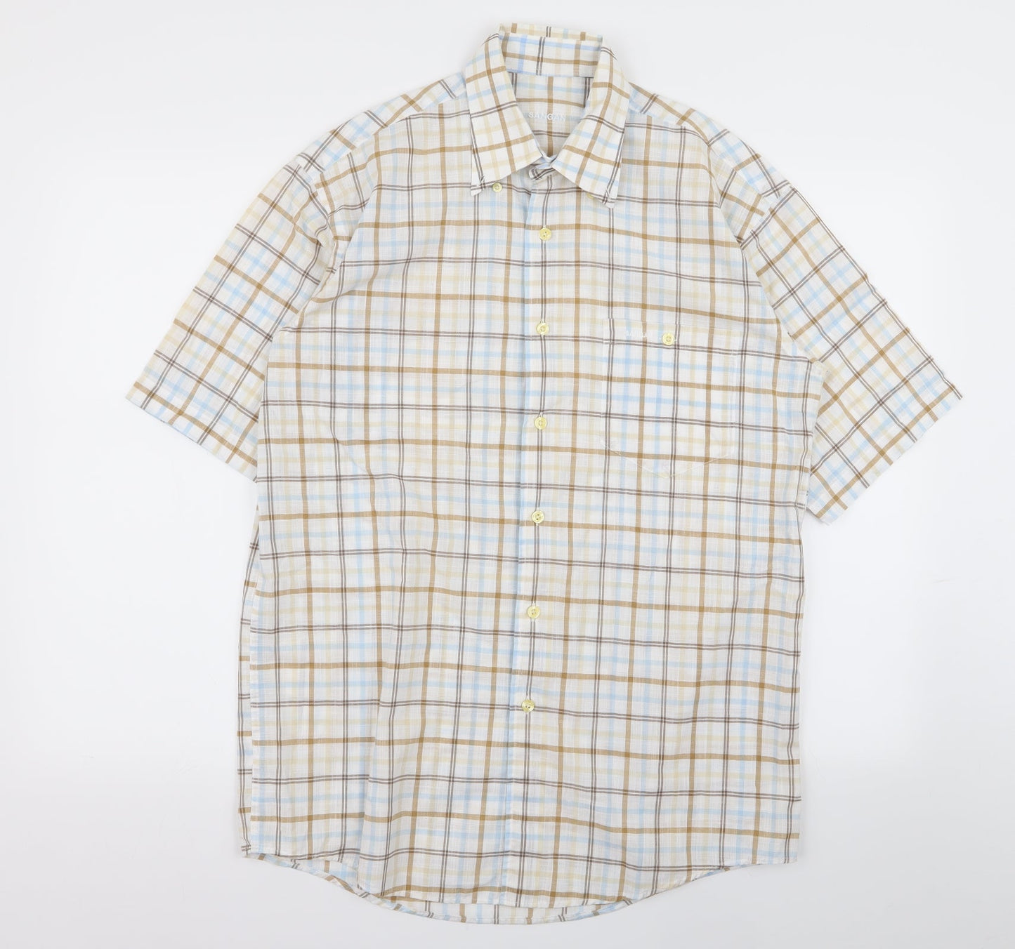 sangan Mens Multicoloured Check   Button-Up Size M